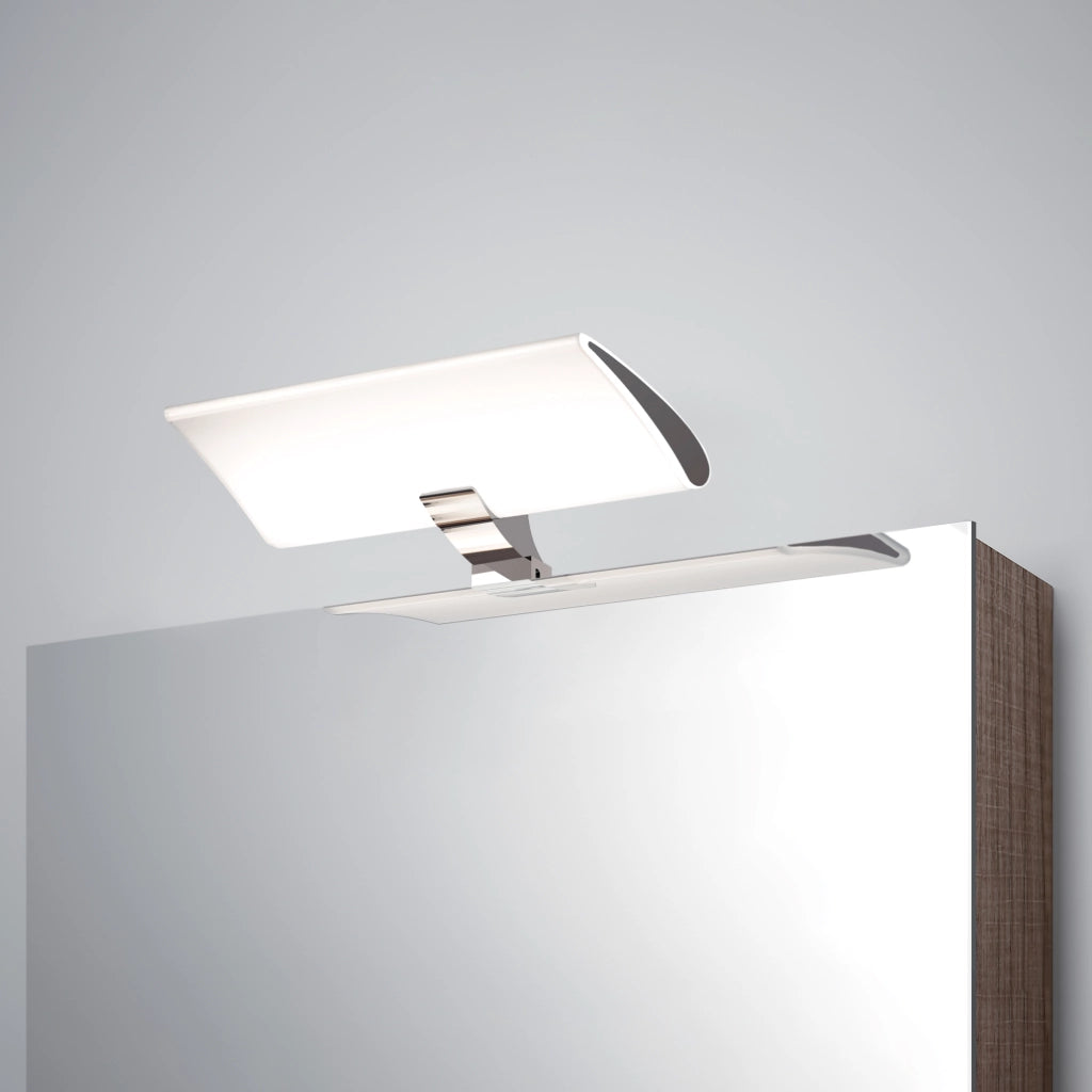Emuca Faretto LED per specchio da bagno Aries (AC 230V 50Hz), 7 W, Cromato brillo, Tecnoplastica e Alluminio