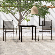 Set Mobili da Pranzo per Giardino 3 pz Nero cod mxl 40963