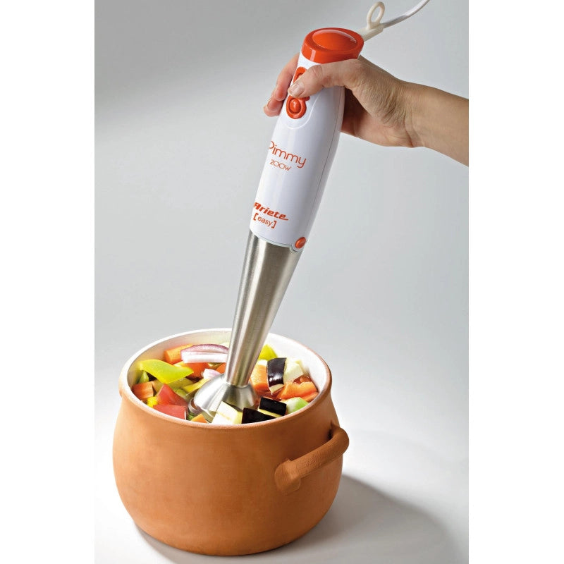 Frullatore a immersione - Lame in Acciaio Inox - 2 velocità - 200W - Bianco e Arancio