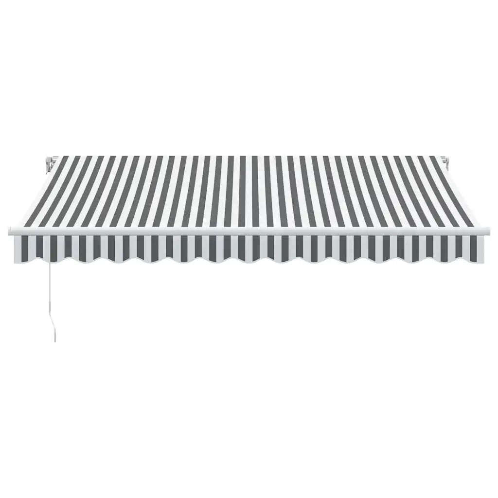 Tenda da Sole Retrattile Manuale-Tenda parasole per Patio Antracite e Bianco 350x250 cm