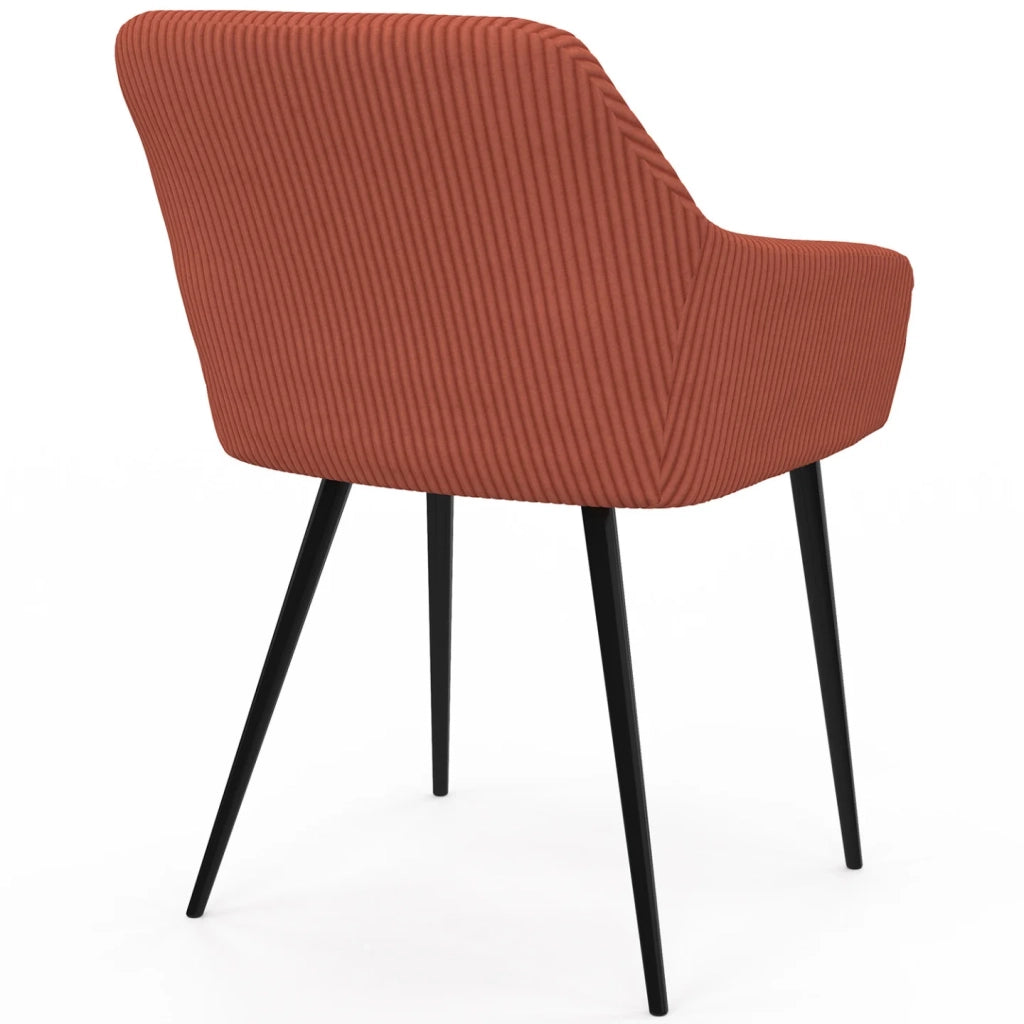 IDMarket - Set di 2 sedie e poltrone da pranzo JANY in velluto a coste color terracotta