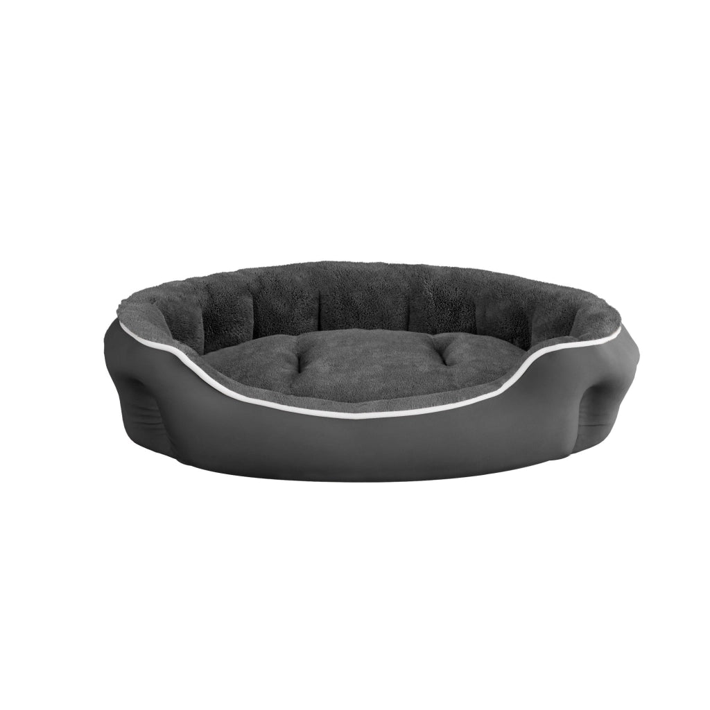 Cuccia Imbottita per Cani e Gatti 59x53x18cm in Poliestere Coccole Grigio Scuro