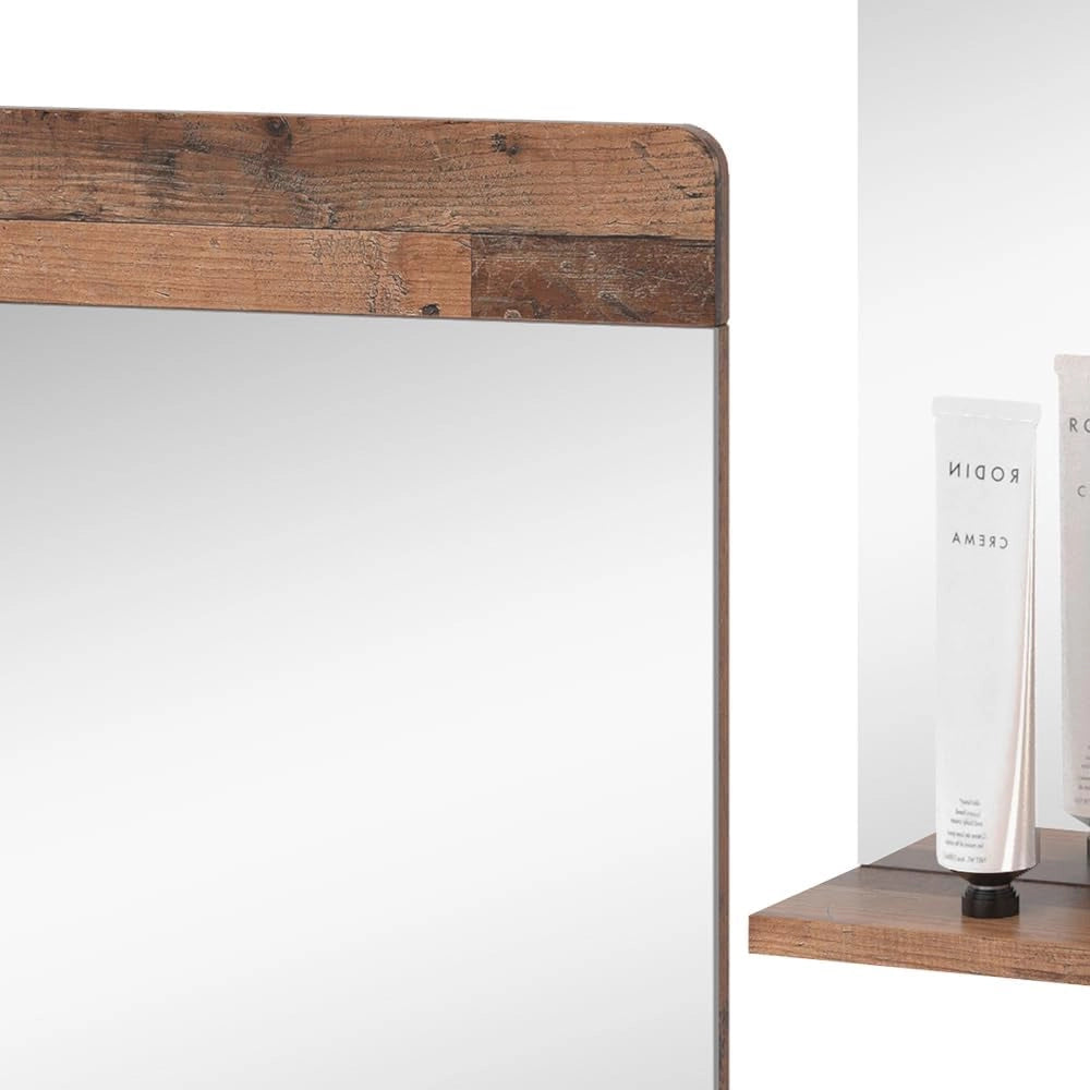 Specchio da bagno Izan, Oldstyle, 60 x 62 cm con ripiano
