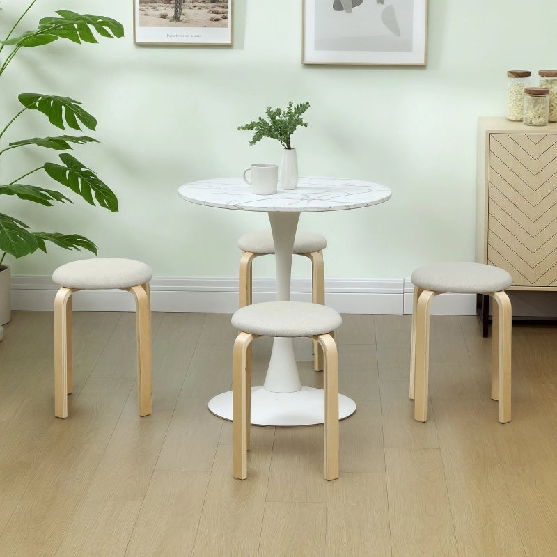 SGABELLI Impilabili Set da 4 40x40x45 cm Legno Crema
