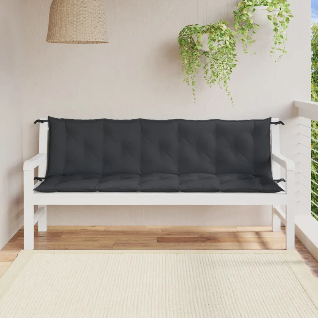 Cuscini Panca Giardino 2 pz-Set di 2 Cuscini per panchina da esterno Antracite M¨¦lange 180x50x7cm Tessuto