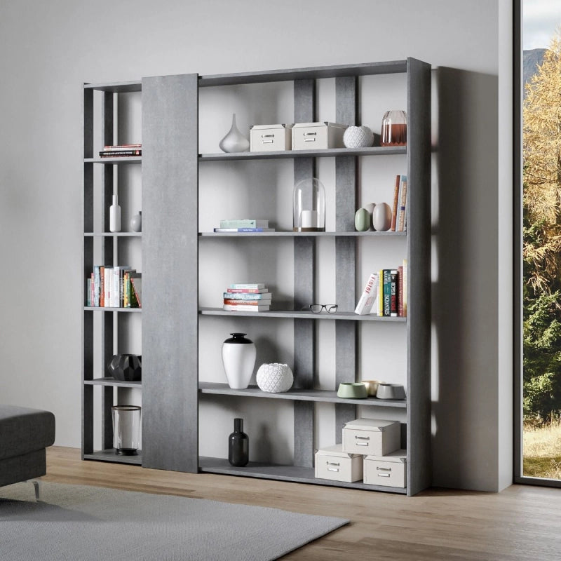 Composizione Libreria D Kato 6R 2 fianchi 4 fasce lunghe - Cemento