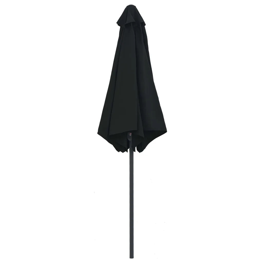 Ombrellone da Giardino con Palo in Alluminio 270x246 cm Nero 47350