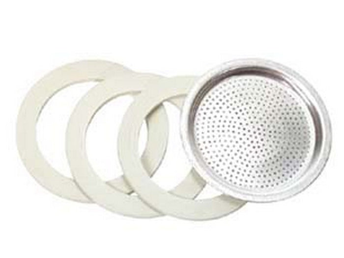 10blister set 3 guarnizioni e 1 filtro per moka - 1 tazza in bustina cod:ferx.fer27977