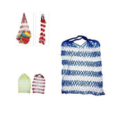 Trade Shop - Set 2 Borsa A Rete Mare Spiaggia Portatutto 80cm Maniglia Porta Oggetti Mj000090 -