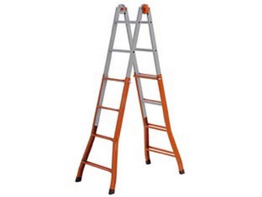 scala telescopica "peppina" in acciaio - 5+5 gr.- aperta cm.481h.- cm.56x18x141h.- kg.17 cod:ferx.fer225915