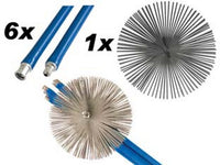 kit spazzacamino - 6 aste da cm.140 + 1 scovolo cm.25 cod:ferx.fer69076