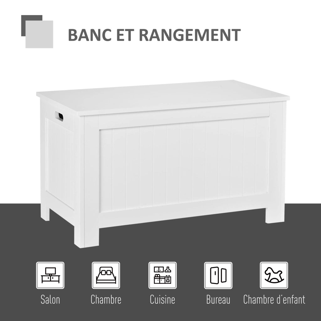 Cassa in legno con coperchio ¨C zephmum ¨C bianco 81x40x46 cm
