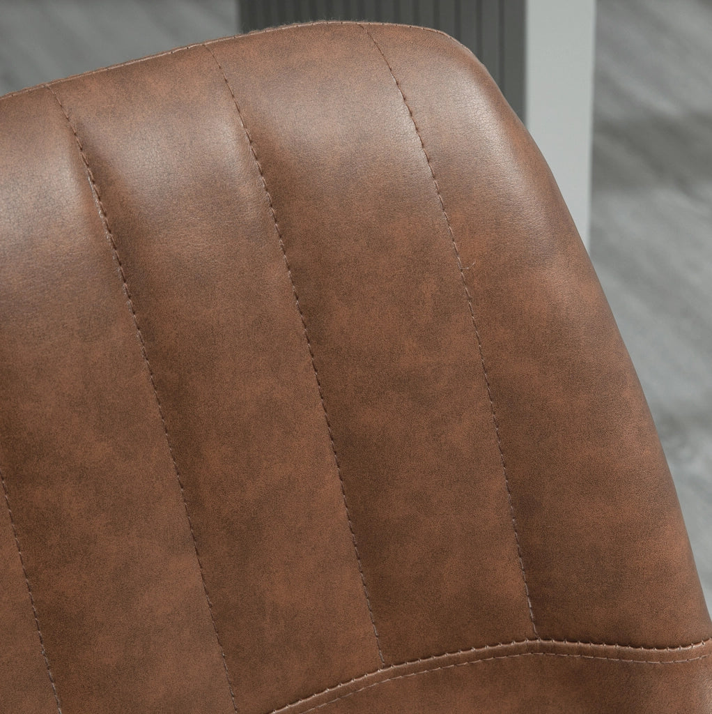Set di 2 sgabelli da bar 43x49.5x91-111 cm girevoli e regolabili in altezza; acciaio; marrone