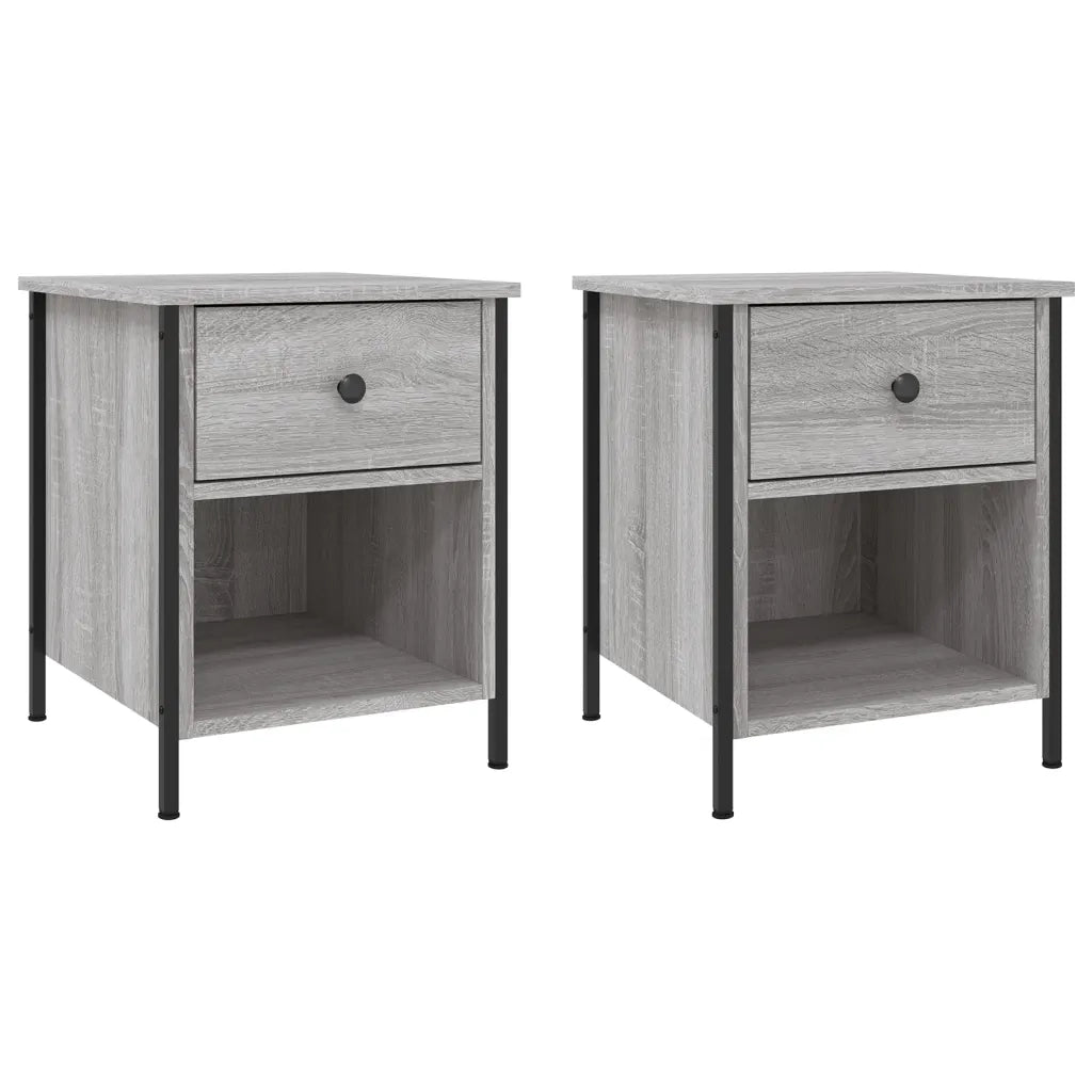 Comodini 2 pz Grigio Sonoma 40x42x50 cm in Legno Multistratocod mxl 102341