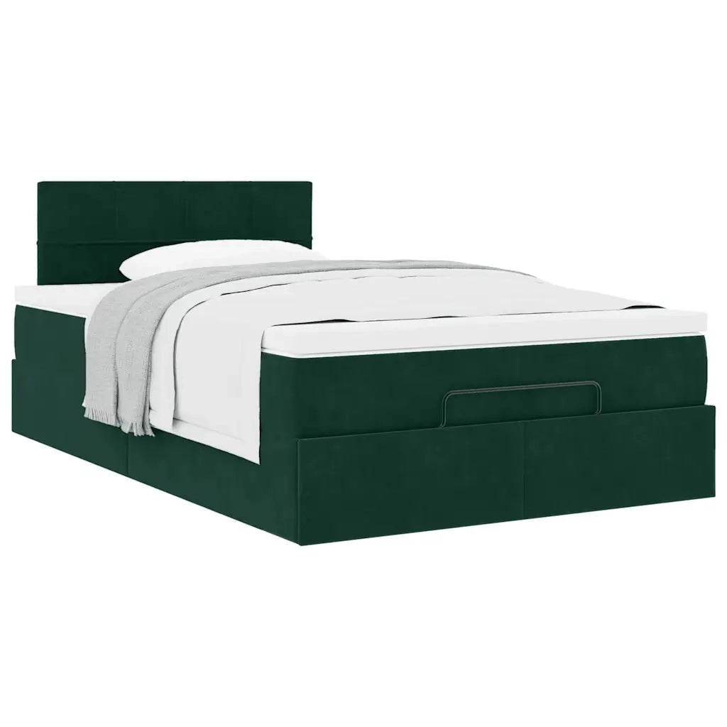 Struttura Letto Pouf con Materasso 120x200 cm Velluto