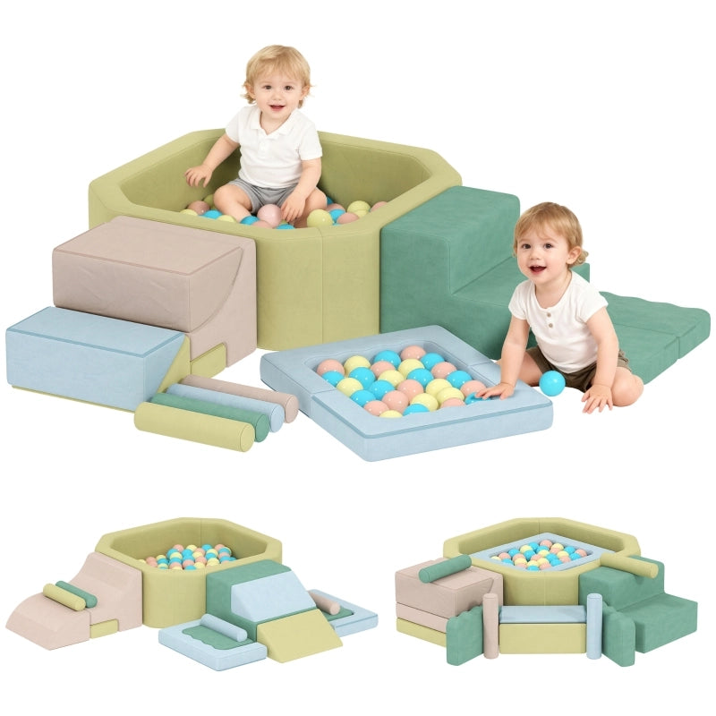SET Blocchi morbidi in schiuma 72x37x52 cm Multicolore 15 pezzi 200 palline