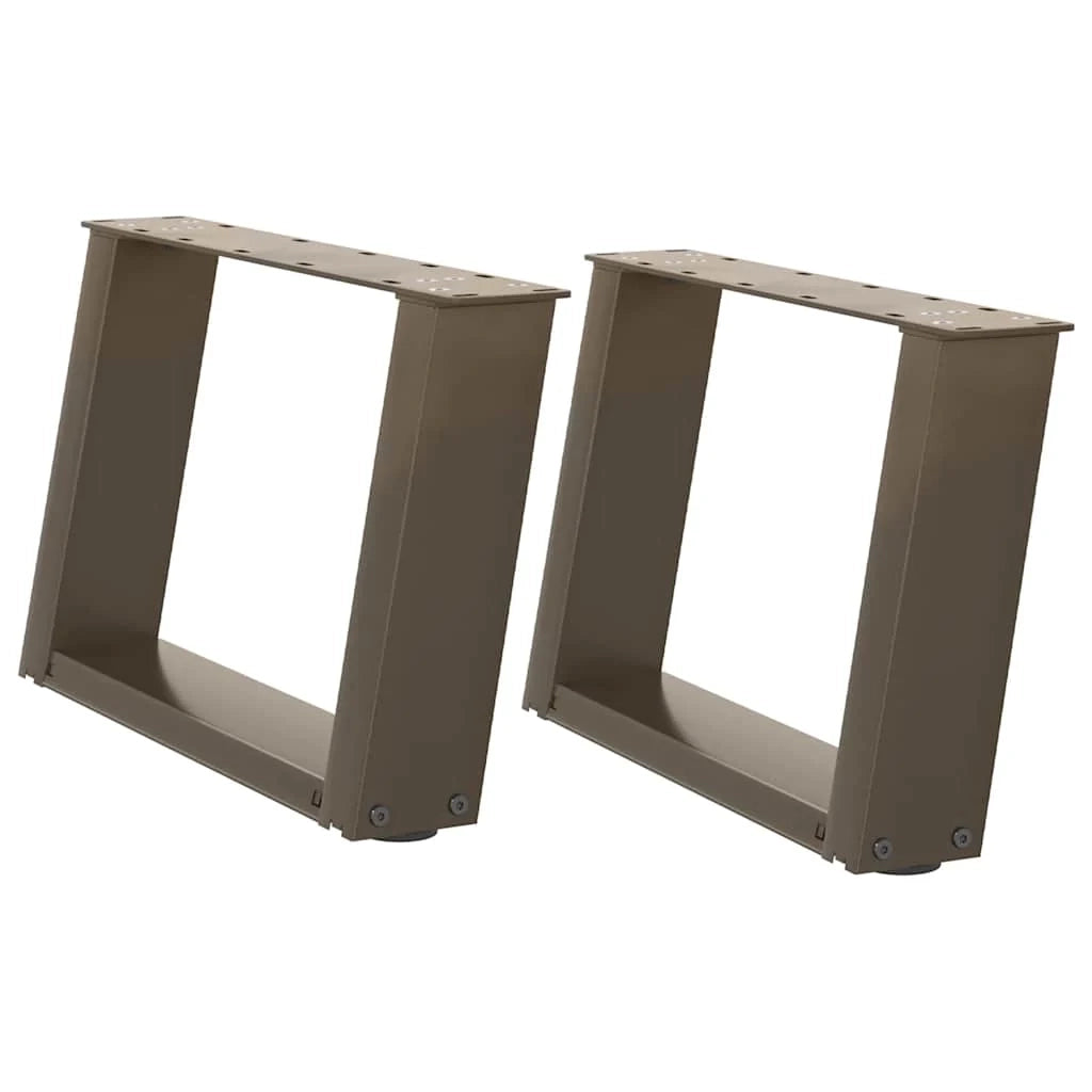 Set di 2 gambe per tavolino da caffè dal design moderno a forma di U angolate 50 x 30-31 cm in acciaio verniciato a polvere naturale 02_0057032