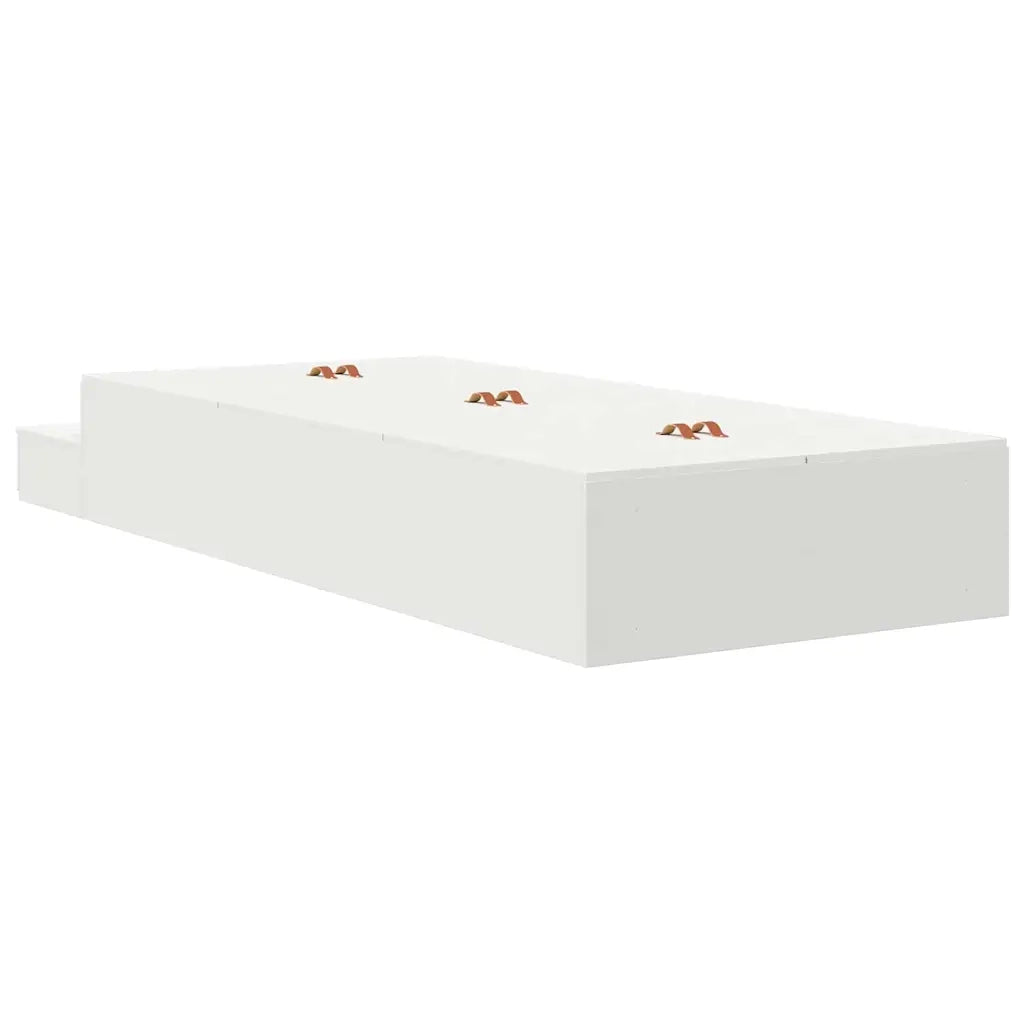 Struttura letto con contenitore-Giroletto con contenitore Bianco 100 cm Legno multistrato