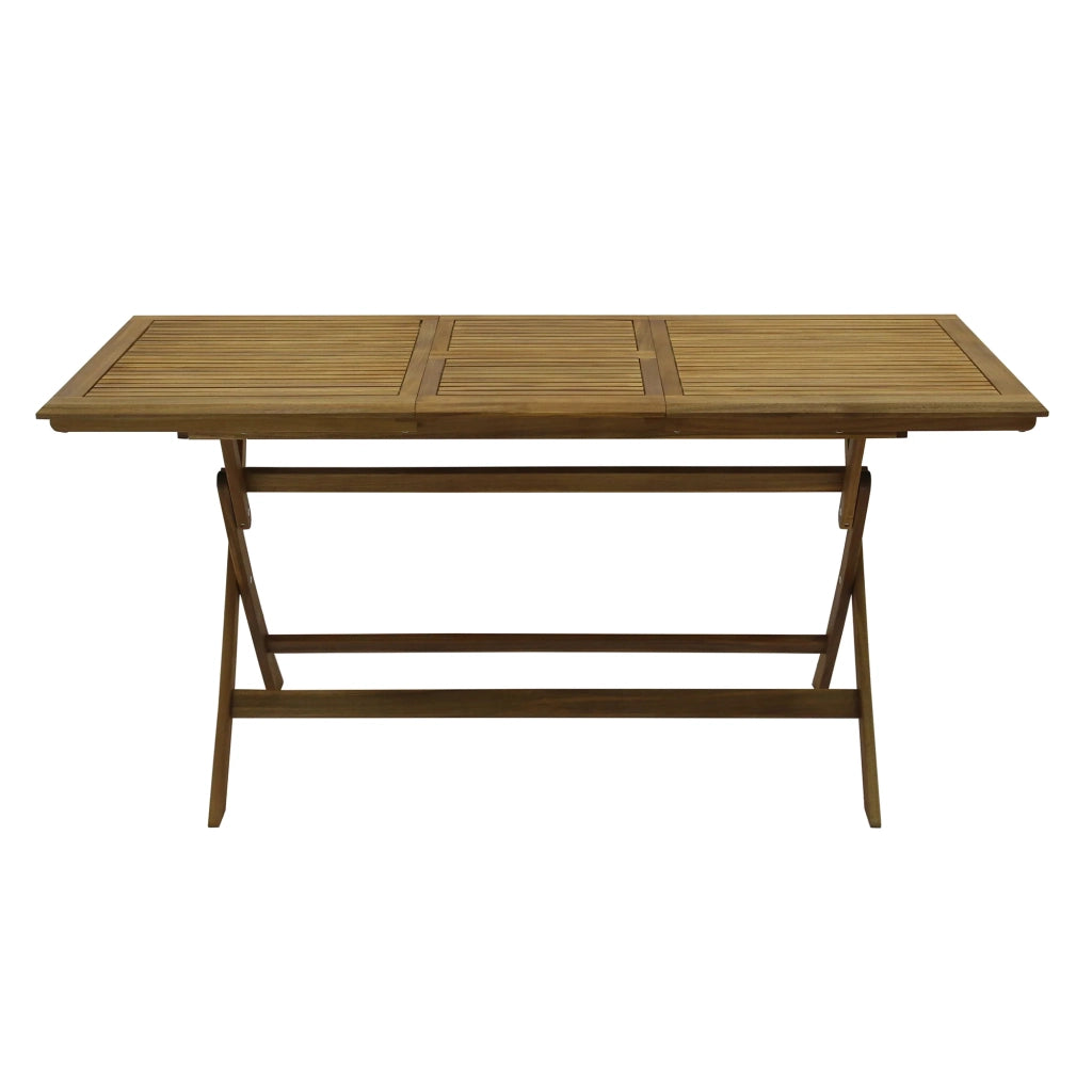 Tavolo pieghevole allungabile Lera (120/160x70x76 cm) in acacia, con estensione, da esterno