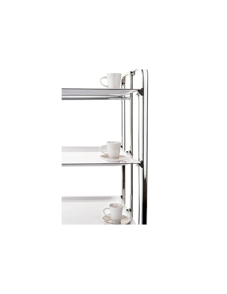 Carrello da cucina pieghevole cromato con ruote BAUHAUS 3 ripiani