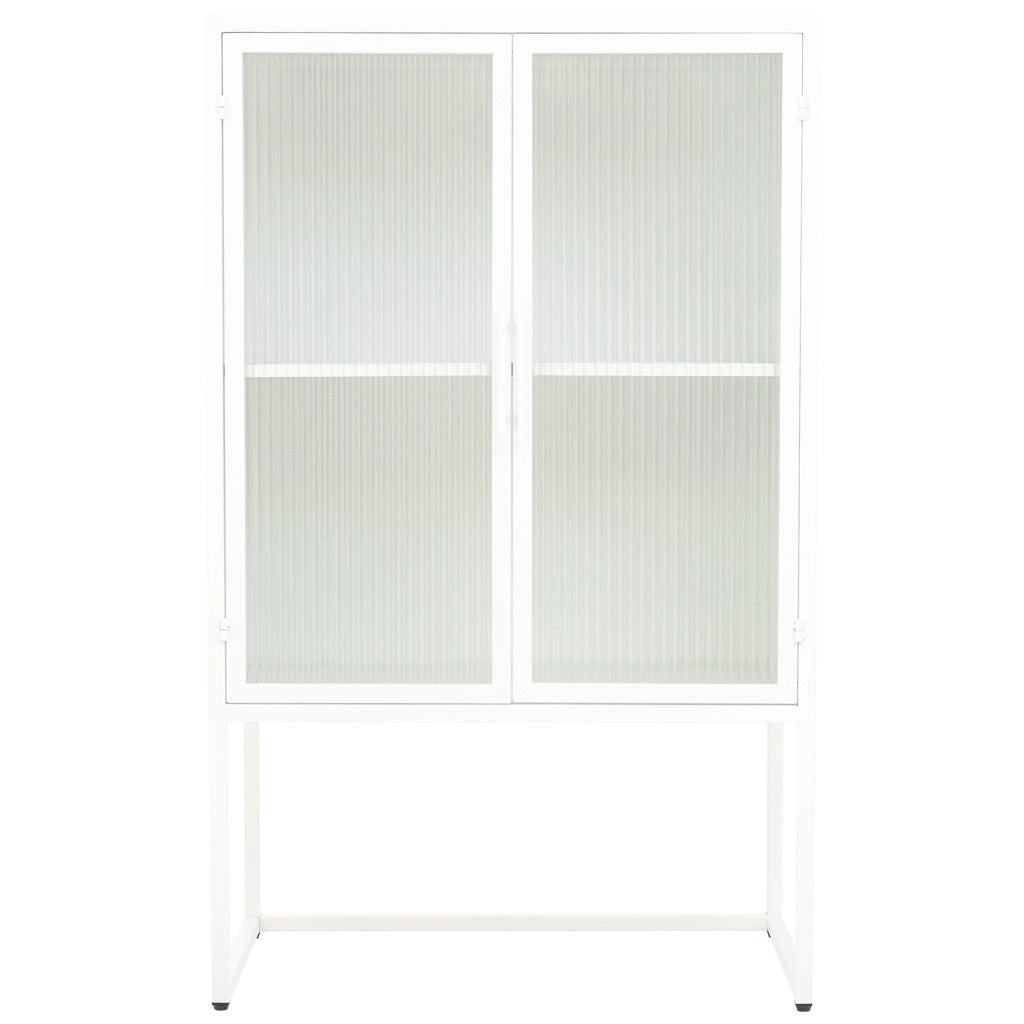 Vetrina in metallo bianco con 2 ante cm 65x38,5x105,5h