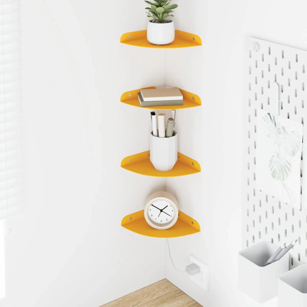 Mensola sospesa 4 pcs Giallo senape 15 x 15 x 2 cm