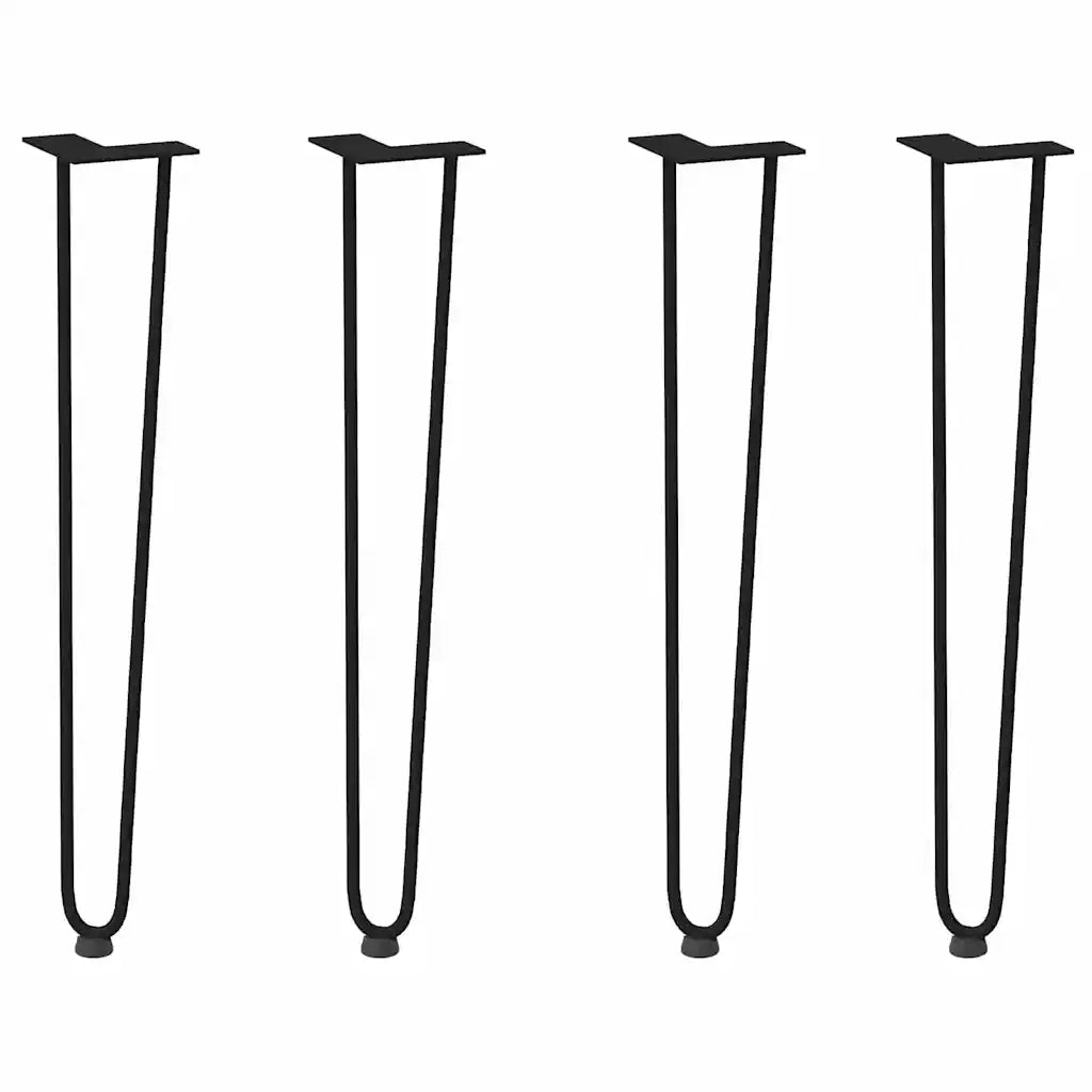 Gambe a forcina per tavoli consolle 4 pz Nero 72 cm Acciaio massiccio