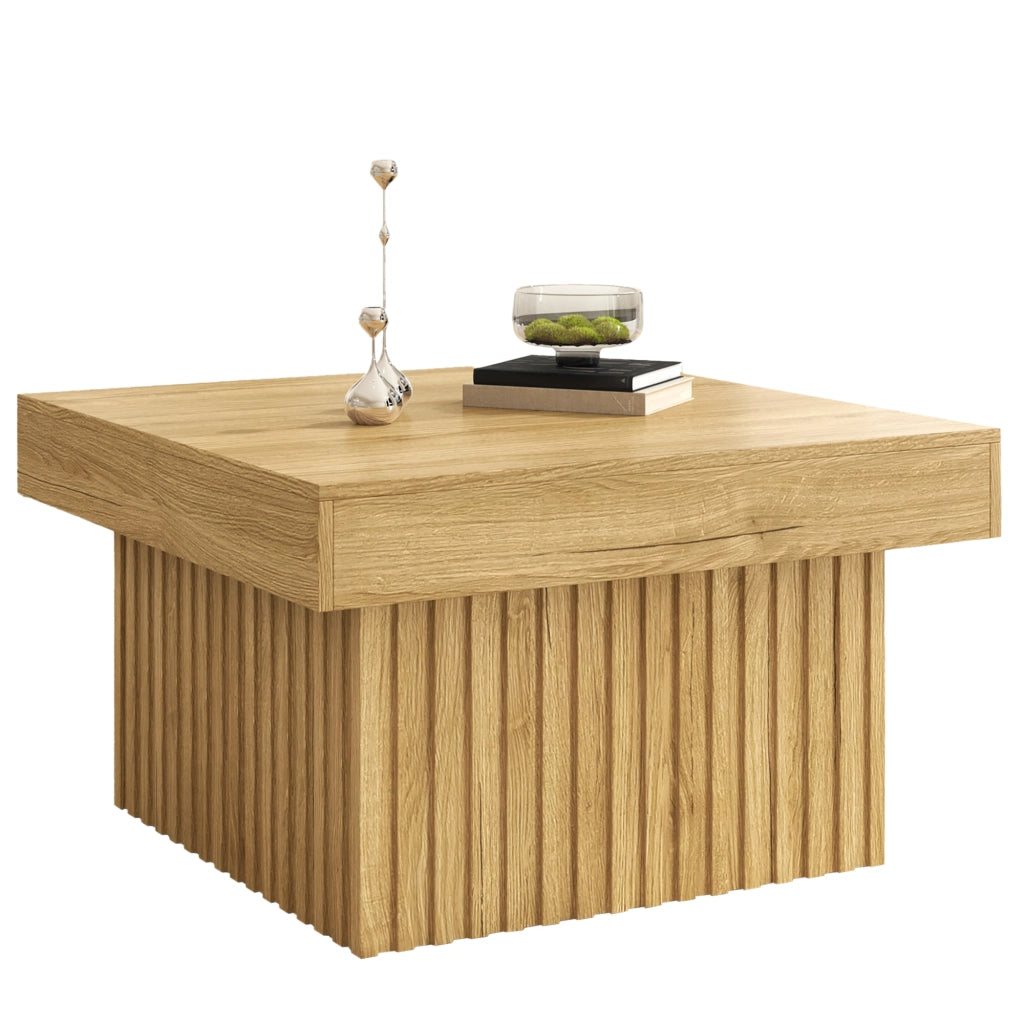 Tavolino da salotto fisso 79x79 cm; in MDF e pannello truciolare; per soggiorno e ufficio; 79 × 79 × 46 cm