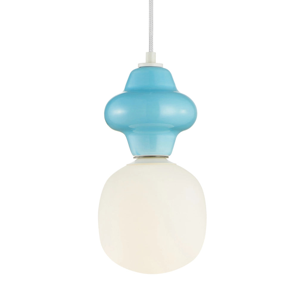 Lampada a sospensione Art Déco ceramica blu Ø15 E14 Italux