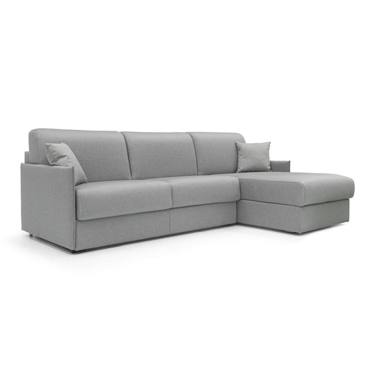 Evans Divano letto angolare con penisola in morbido tessuto impermeabile T13 232 cm Destro (mat. 120x197)  grigio