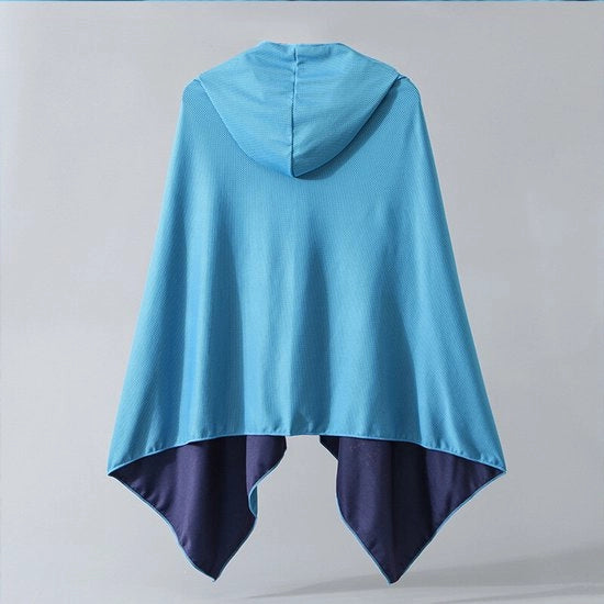 Asciugamano unisex, cuscino da accappatoio, pigiama con cappuccio e poncho veloce asciugamento - 80*160CM - Blu