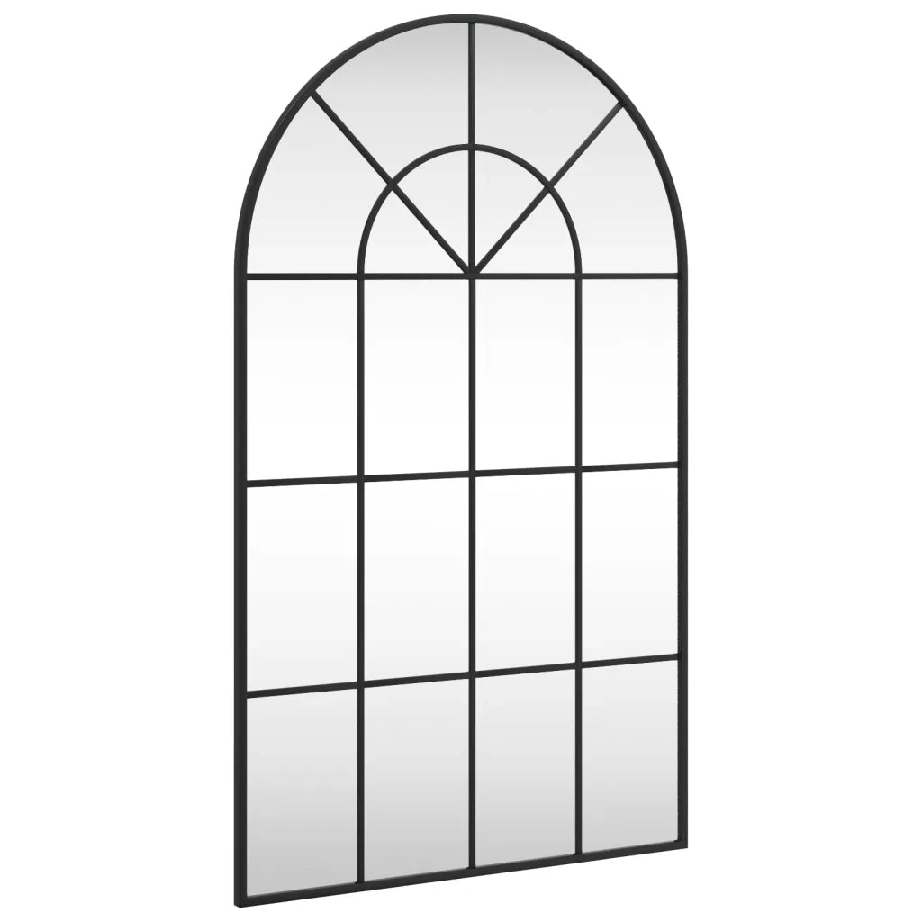 Specchio da Parete-Specchio a Muro-Specchio Decorativo Nero 60x100 cm Arco in Ferro