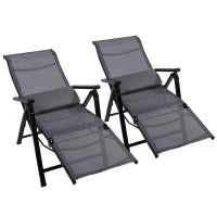 Sdraio da Giardino Zero Gravity Set 2 Pz, Regolabile su 9 Livelli, con Cuscini, 65x70x111cm, Grigio