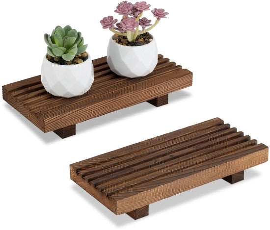 Set di supporti antiscivolo in legno - Pads antiscivolo - Smalto impermeabile - 2 pezzi piccoli - 3 pezzi medio/grandi - Design elegante - Dispensatore di sapone 

Modello: 2-delig Klein - 3-delig Medium/Large