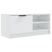 Mobile Porta TV-Credenza TV Bianco Lucido 80x35x45 cm in Legno Multistrato
