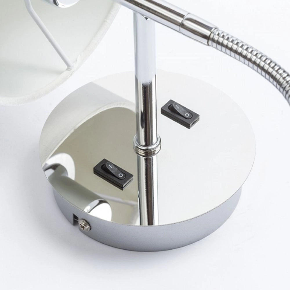 Faretto applique VERSINA con paralume bianco cromo 230V E27 LED 28+3W 25°  3000K