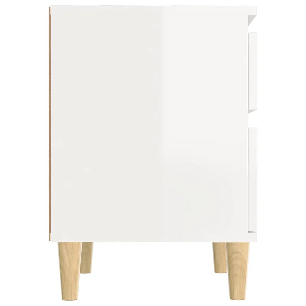Comodino Bianco Lucido 40x35x50 cm