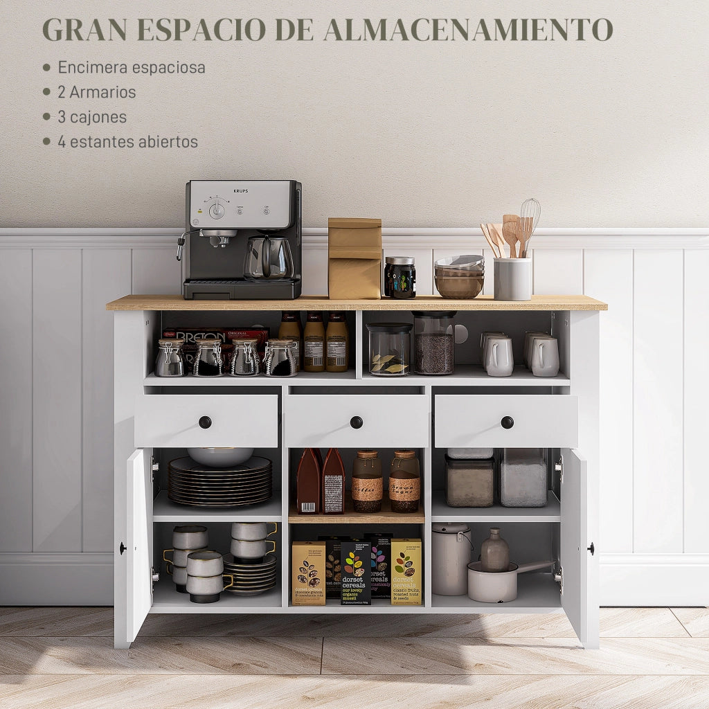Credenza TV con cassetti ¨C zephmum ¨C 120x38x81,5 cm bianco
