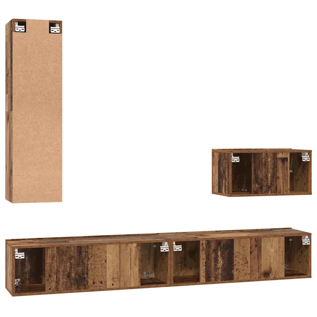 Mobile TV da Parete 4 pcs Legno vecchio Legno multistrato 3393174