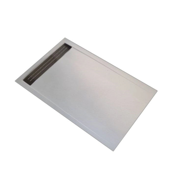 Piatto doccia marmoresina gelcoat con scarico a cascata bianco h.2,8cm PIEDRA STONE 80x140 cm