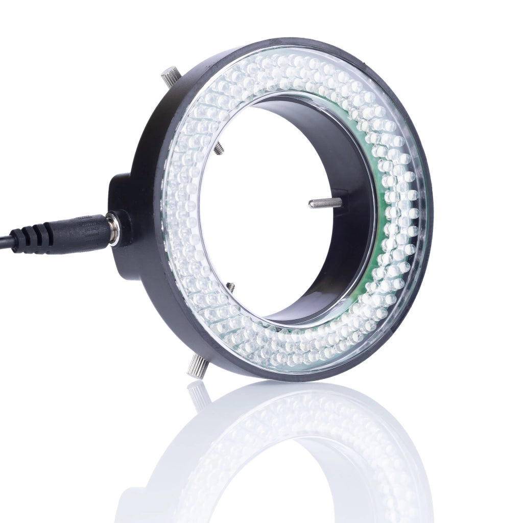 Illuminatore per Microscopio 144xLED – Regolabile con Dimmer | Diametro 60–95 mm