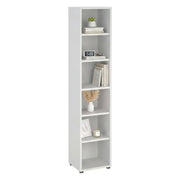 Libreria Pabuk, Scaffale da ufficio, Mobile portalibri, Biblioteca, 47x40 h222 cm, Bianco