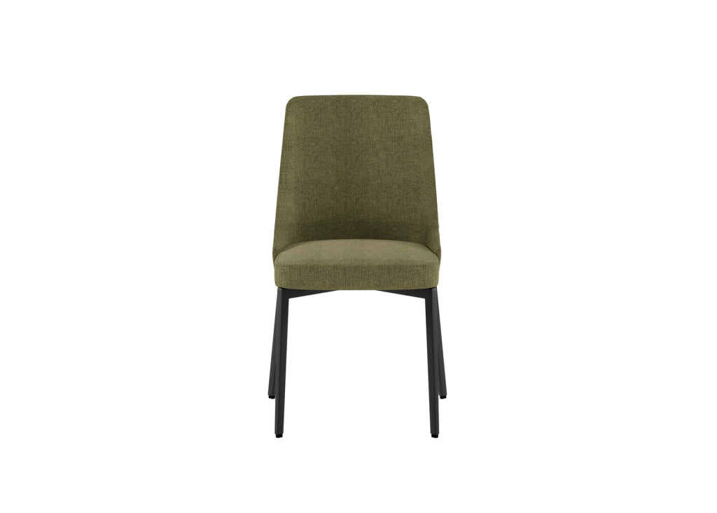 Sedia Ambra in tessuto easy-clean color verde con struttura in metallo - Stones