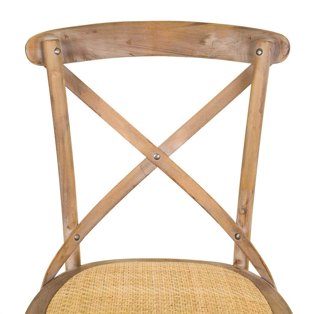 Sedia legno seduta rattan marrone 44x42x46/88h cm