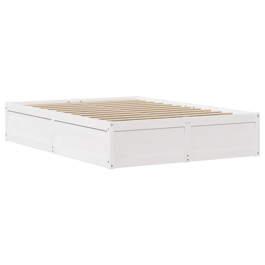 Letto senza Materasso Bianco 140x190 cm Legno Massello di Pino 3323468