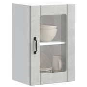 vidaXL Pensile da Cucina con Porta in Vetro Lucca Grigio Cemento