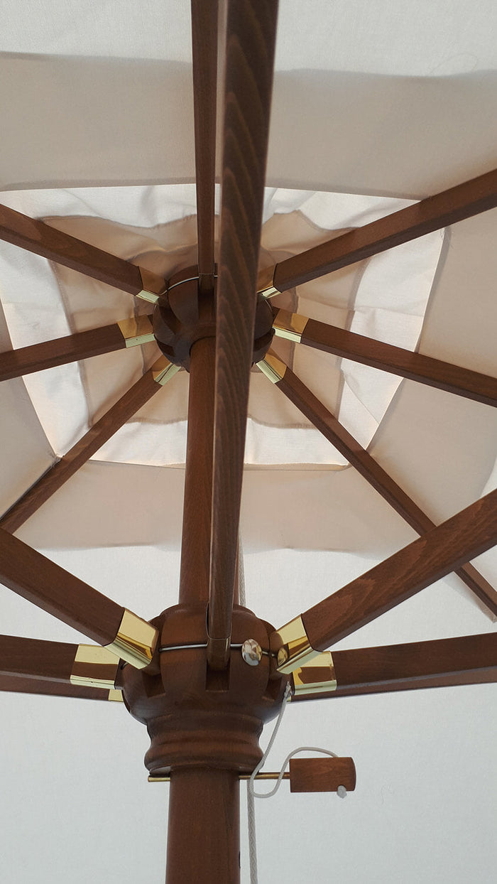 Ombrellone da Giardino 3x3 m Palo Ø60 mm in Legno Telo in Acrilico Danieli Bangkok Ecrù