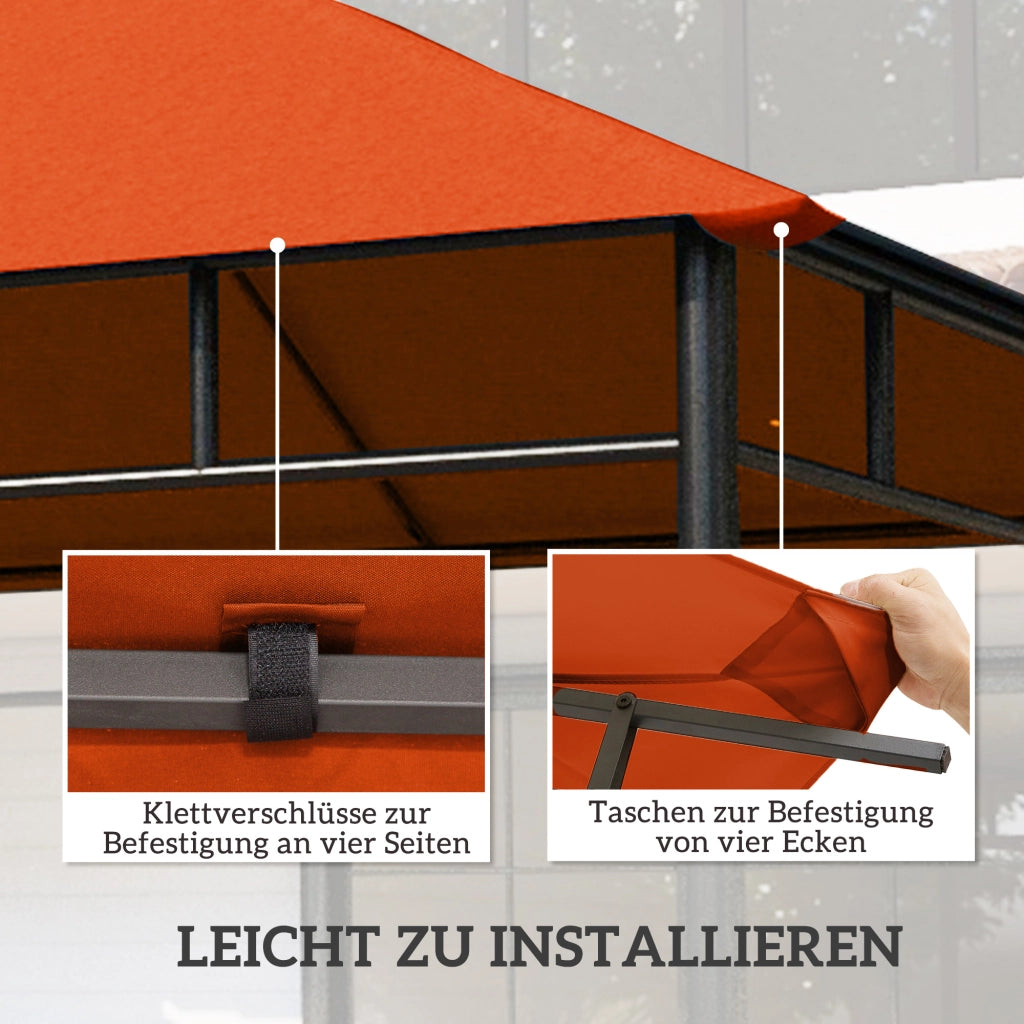 Tetto sostitutivo per gazebo da giardino ¨C zephmum ¨C Poliestere, 298x295 cm, arancione