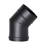 Curva 45per canna fumaria tubo coassiale NERO CD. 100/150 CE in acciaio 316 per stufa pellet  Made in Italy UNI 1856/2