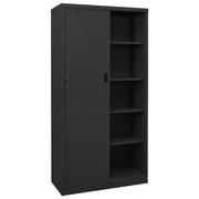 Armadio Ufficio Anta Scorrevole Antracite 90x40x180 cm Acciaio 335961